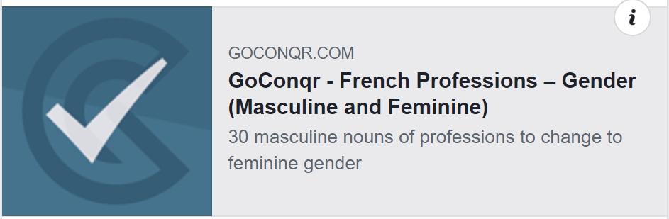 French Professions – Gender (Masculine and Feminine)