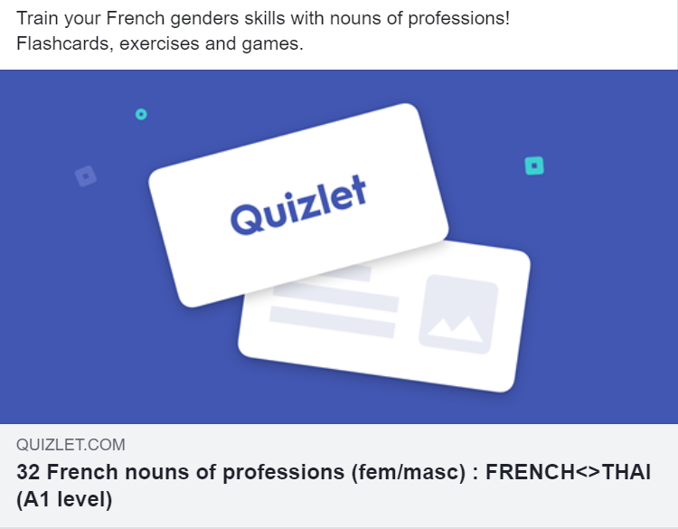 32 French nouns of professions (fem/masc) : FRENCH-THAI (A1 level)
