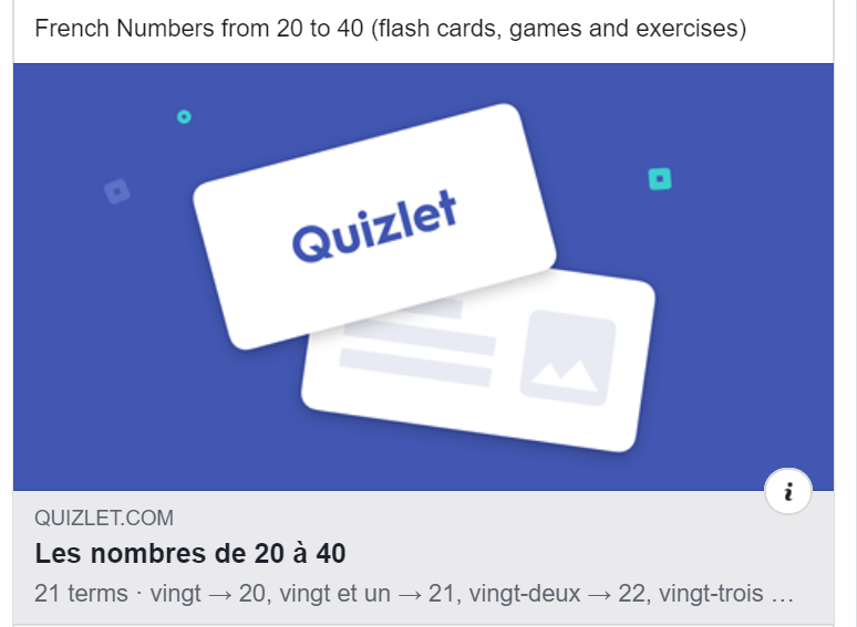 French Numbers from 20 to 40